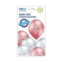 Baby Girl Glossy balloon, 6 pcs 12 inch (30cm)