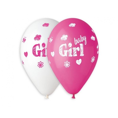 Baby Girl balloon, 5 pcs 13 inch (33 cm)