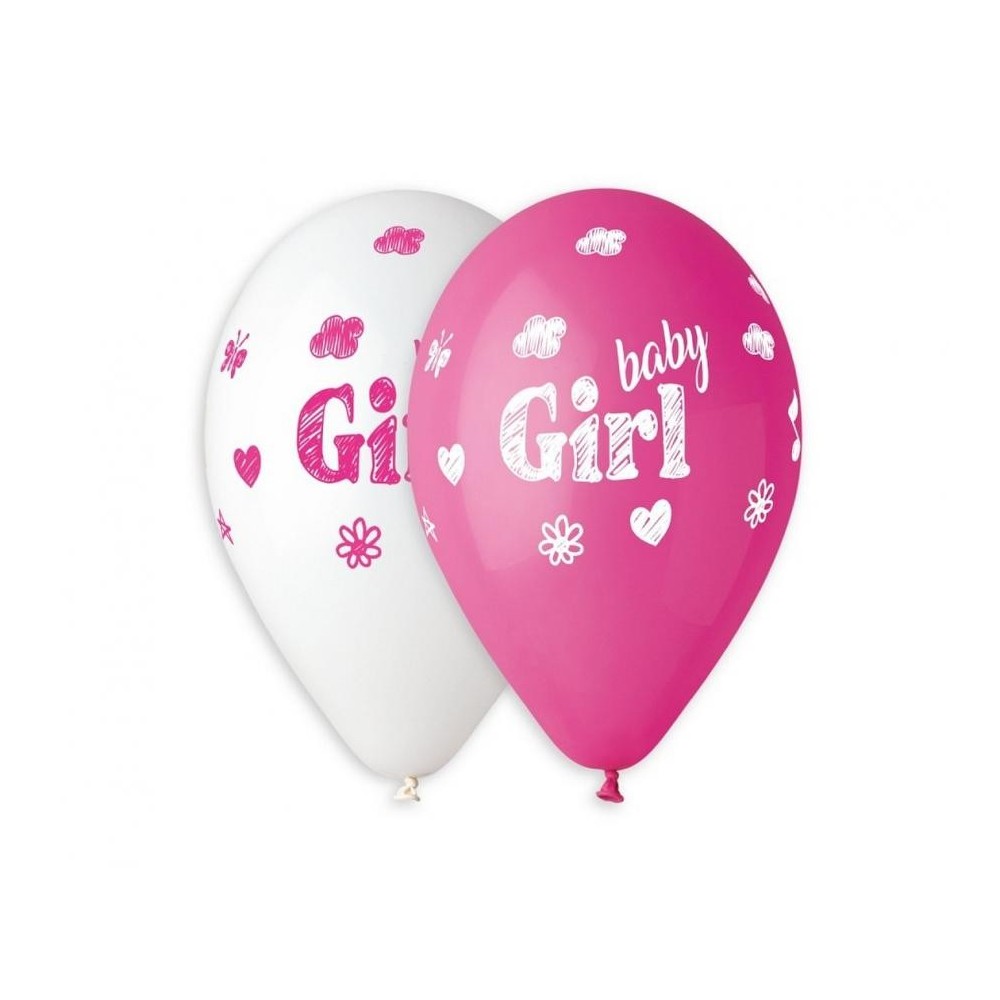 Baby Girl balloon, 5 pcs 13 inch (33 cm)