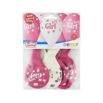 Baby Girl balloon, 5 pcs 13 inch (33 cm)