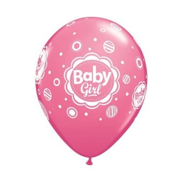 Baby Pink Mix Girl Balloon, pack of 6, 11 inch (28 cm)