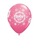 Baby Pink Mix Girl Balloon, pack of 6, 11 inch (28 cm)