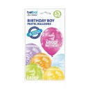 Happy Birthday Birthday Boy Dinosaur Balloon, Pack of 6, 12 inches (30 cm)