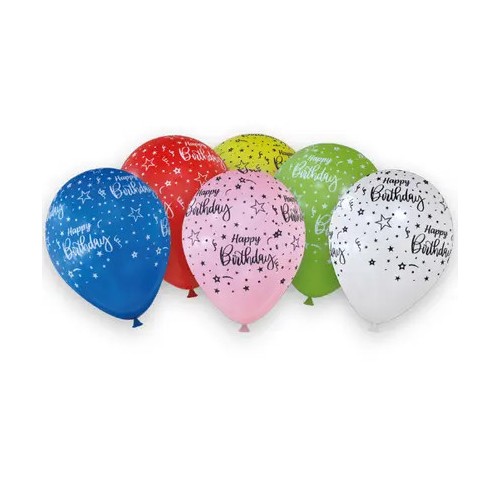 Happy Birthday Colorful Happy Birthday balloon, 6 pcs