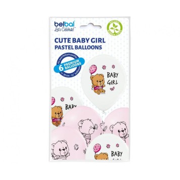 Baby Cute Girl balloon, 6 pcs 12 inch (30 cm)