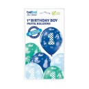 Happy Birthday Boy First Birthday Balloon, 6 pcs 12 inch (30cm)