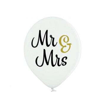 Wedding Mr & Mrs balloon set of 6 pieces 12 inch (30cm)