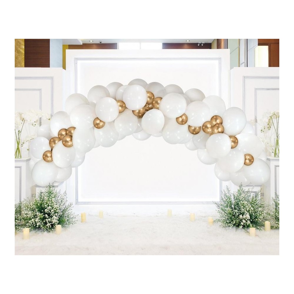 Colour White-Gold White Balloon, Balloon Garland 70pcs Set