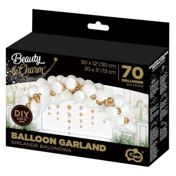 Colour White-Gold White Balloon, Balloon Garland 70pcs Set