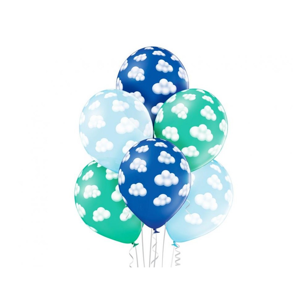 Baby Fluffy Clouds Boy, Balloon set, 6 pcs, 12 inch (30 cm)