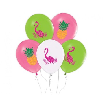 Flamingo Summer balloon, 5 pcs 12 inch (30cm)