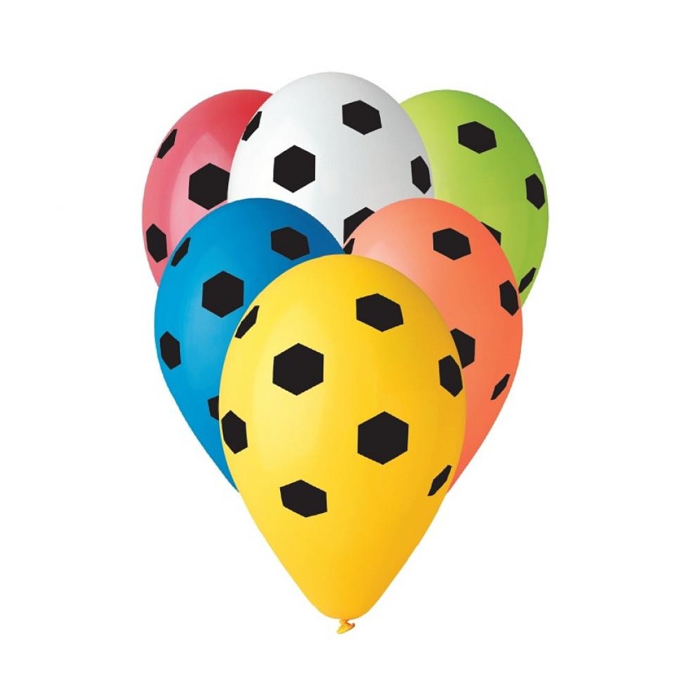 Football Soccer, balloon, 5-piece set 12 inch (30 cm)