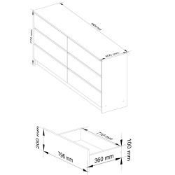KOMODA K160 6SZ CLP BIAŁA
