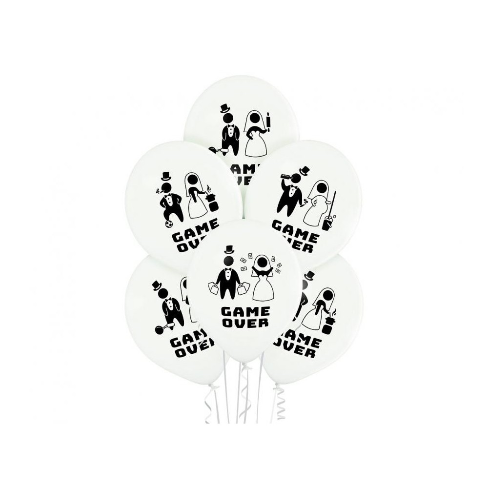 Wedding Game Over balloon, 6 pieces 12 inch (30 cm)