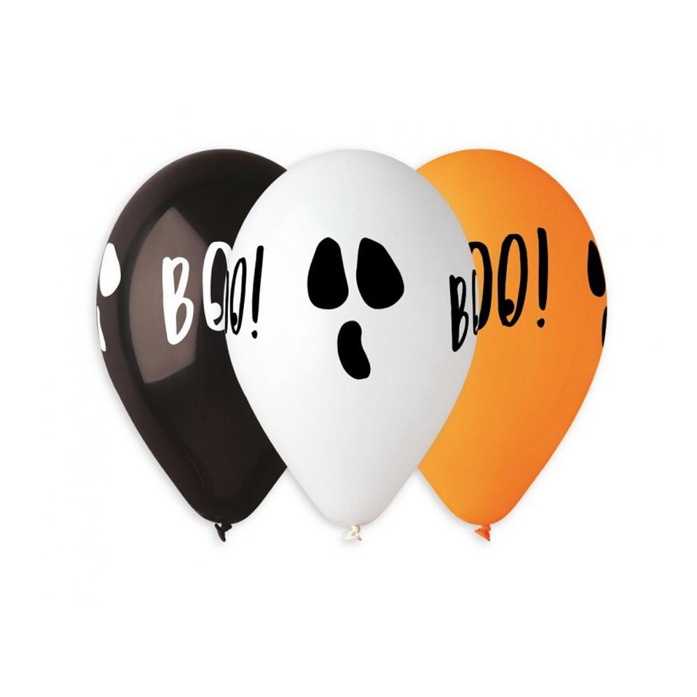 Halloween BOO air-balloon, balloon 5 pieces 12 inch (30 cm)