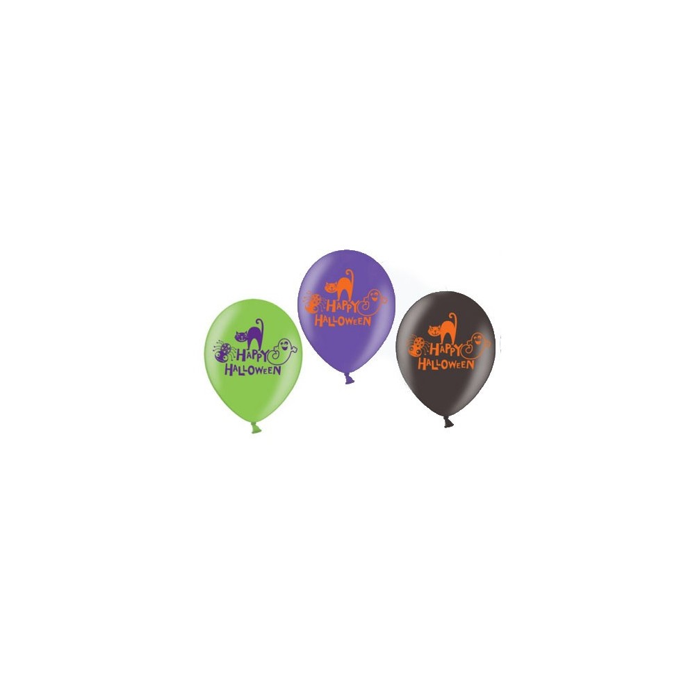 Halloween Happy balloon, 6 pcs 11 inch (27.5cm)