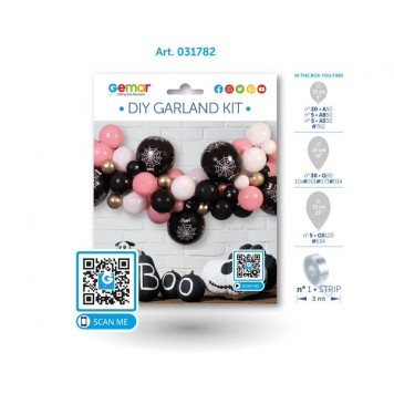 Halloween Pink balloon, garland set with 65 pieces