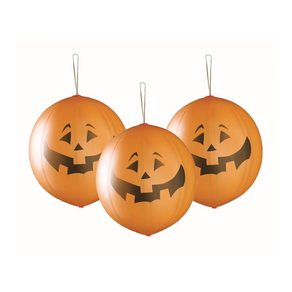 Halloween Pumpkin Pumpkin balloon with ribbon, set of 3, 18 inch (45 cm)