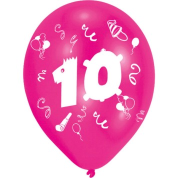 Happy Birthday Ribbon Happy Birthday 10 Balloons, 8 pcs, 10 inch (25.4cm)