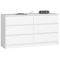 KOMODA K 140 cm 6 SZUFLAD BIAŁA