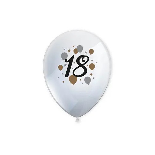 Happy Birthday Milestone Happy Birthday 18 balloons, 6 pcs 11 inch (27.5 cm)