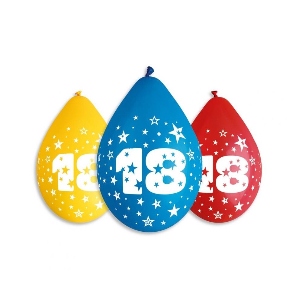 Happy Birthday Star Happy Birthday 18 Hanging Balloon, Set of 5 Balloons 12 inch (30 cm)