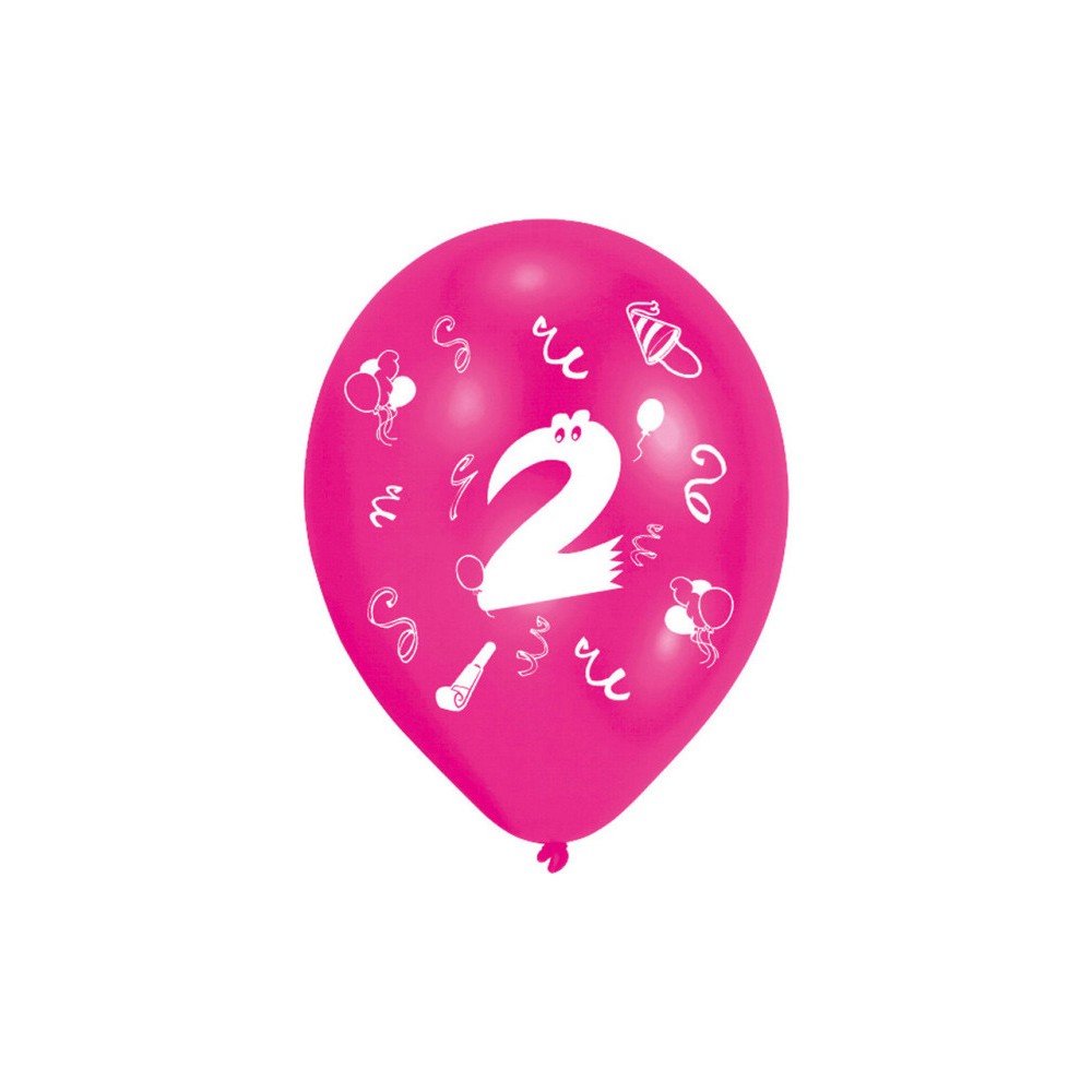 Happy Birthday Ribbon Happy Birthday 2 Balloons, Pack of 8, 10 inches (25.4 cm)