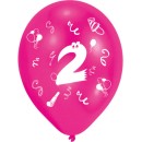 Happy Birthday Ribbon Happy Birthday 2 Balloons, Pack of 8, 10 inches (25.4 cm)