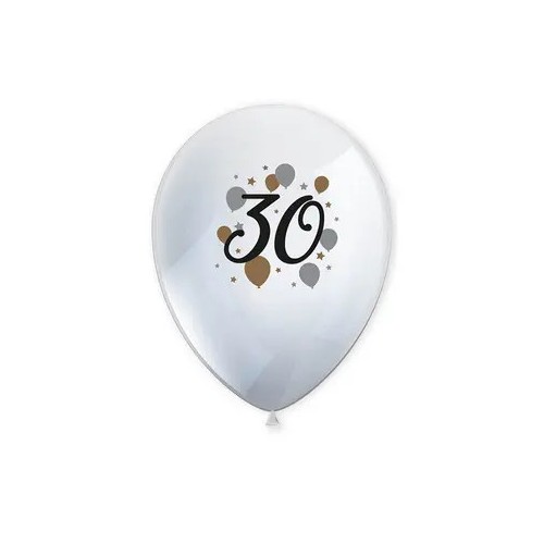 Happy Birthday Milestone Happy Birthday 30 Balloons, 6-pack 11 inch (27.5 cm)