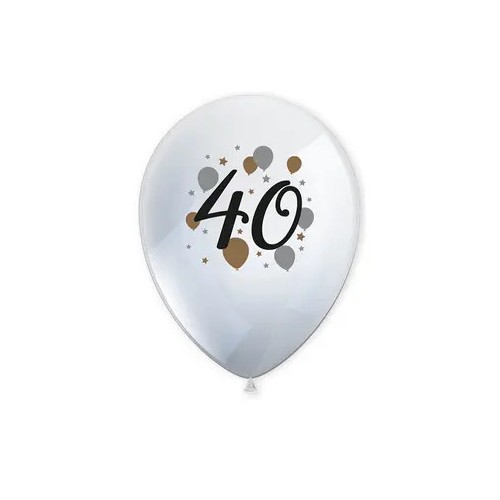 Happy Birthday Milestone Happy Birthday 40 balloon, set of 6, 11 inch (27.5 cm)