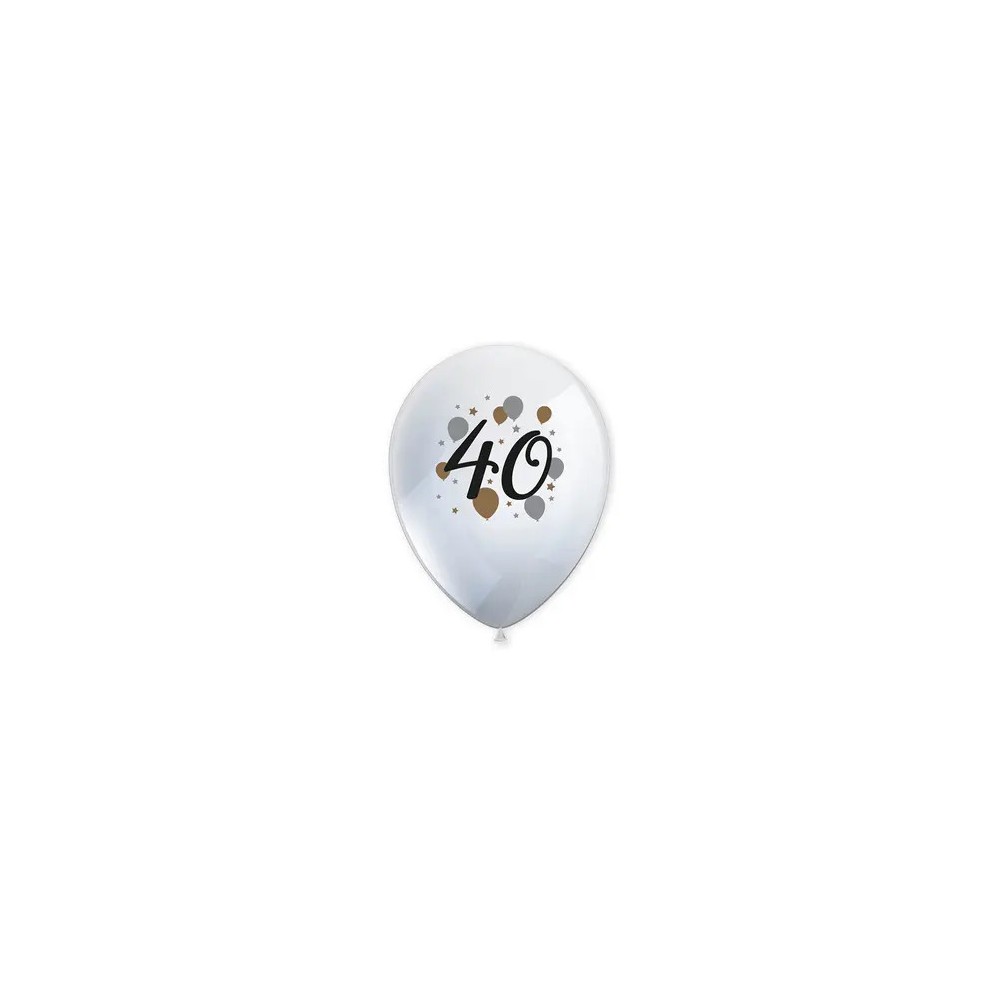 Happy Birthday Milestone Happy Birthday 40 balloon, set of 6, 11 inch (27.5 cm)