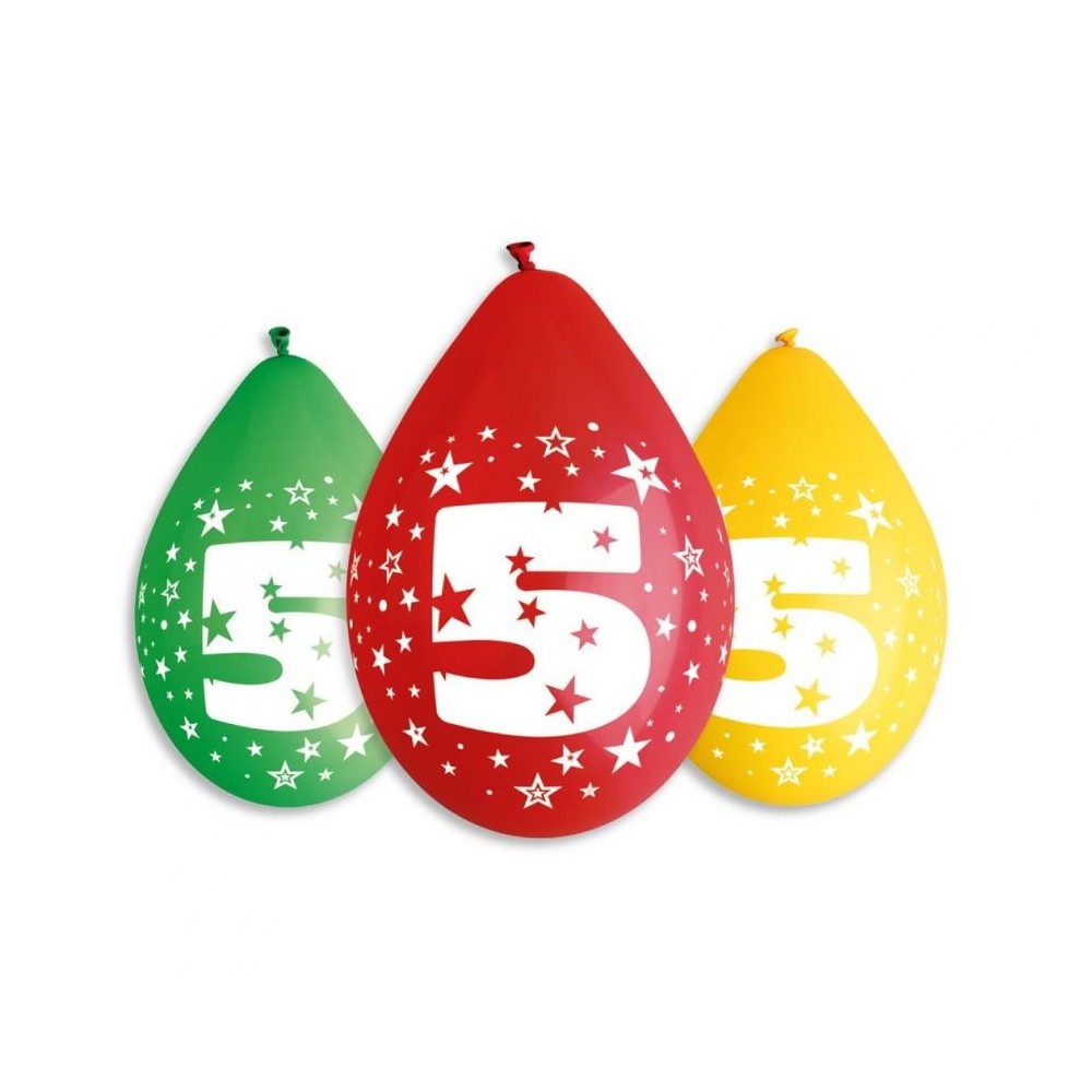 Happy Birthday Star Happy Birthday 5 Hanging Balloons, Pack of 5 Balloons, 12 inch (30 cm)