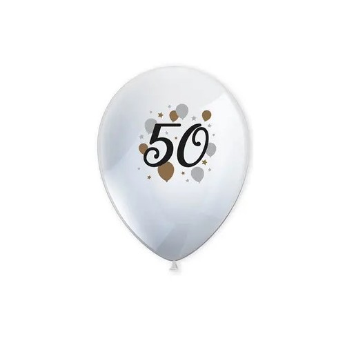 Happy Birthday Milestone Happy Birthday 50 Balloons, 6 pcs 11 inch (27,5 cm)