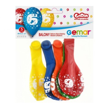 Happy Birthday Star Happy Birthday 6 balloons, 5 pcs 12 inch (30cm)