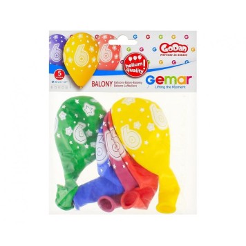 Happy Birthday Star Happy Birthday 6 balloons, 5-pack 13 inch (33 cm)