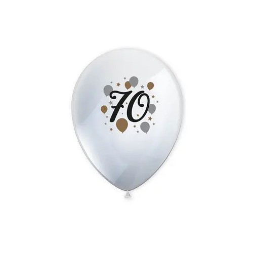Happy Birthday Milestone Happy Birthday 70 Balloon, 6 pcs 11 inch (27.5 cm)