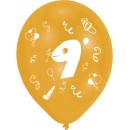Happy Birthday Ribbon Happy Birthday 9 balloons, 8-piece balloon set 10 inch (25.4cm)