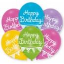 Happy Birthday Bunting Happy Birthday balloon, 6 pieces 11 inch (27.5cm)