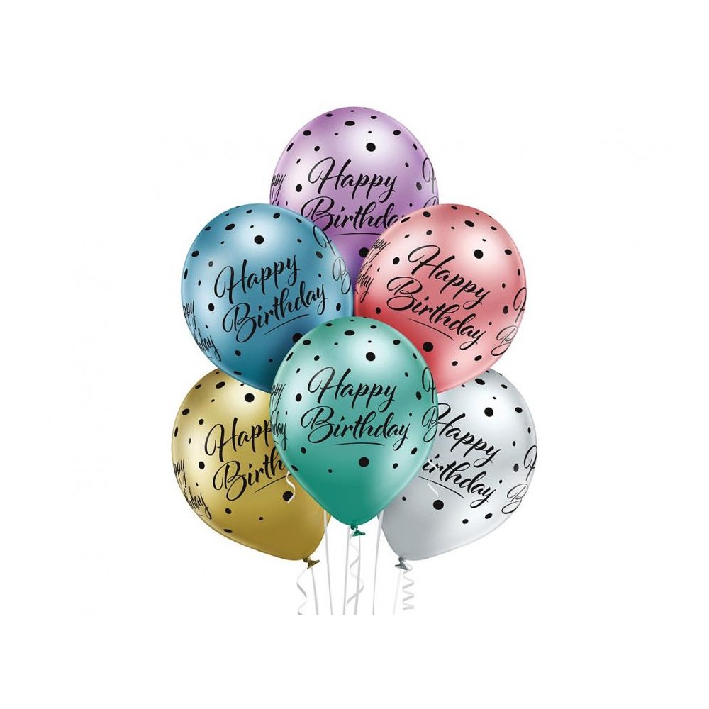 Happy Birthday Happy Birthday Glossy Balloon, 6 pcs 12 inch (30cm)