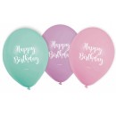 Happy Birthday Pastel Happy Birthday balloon, 6 pcs 9 inch (22.8 cm)