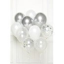Colour Silver Happy Birthday balloon, set of 10 pieces 11 inch (27.5cm)