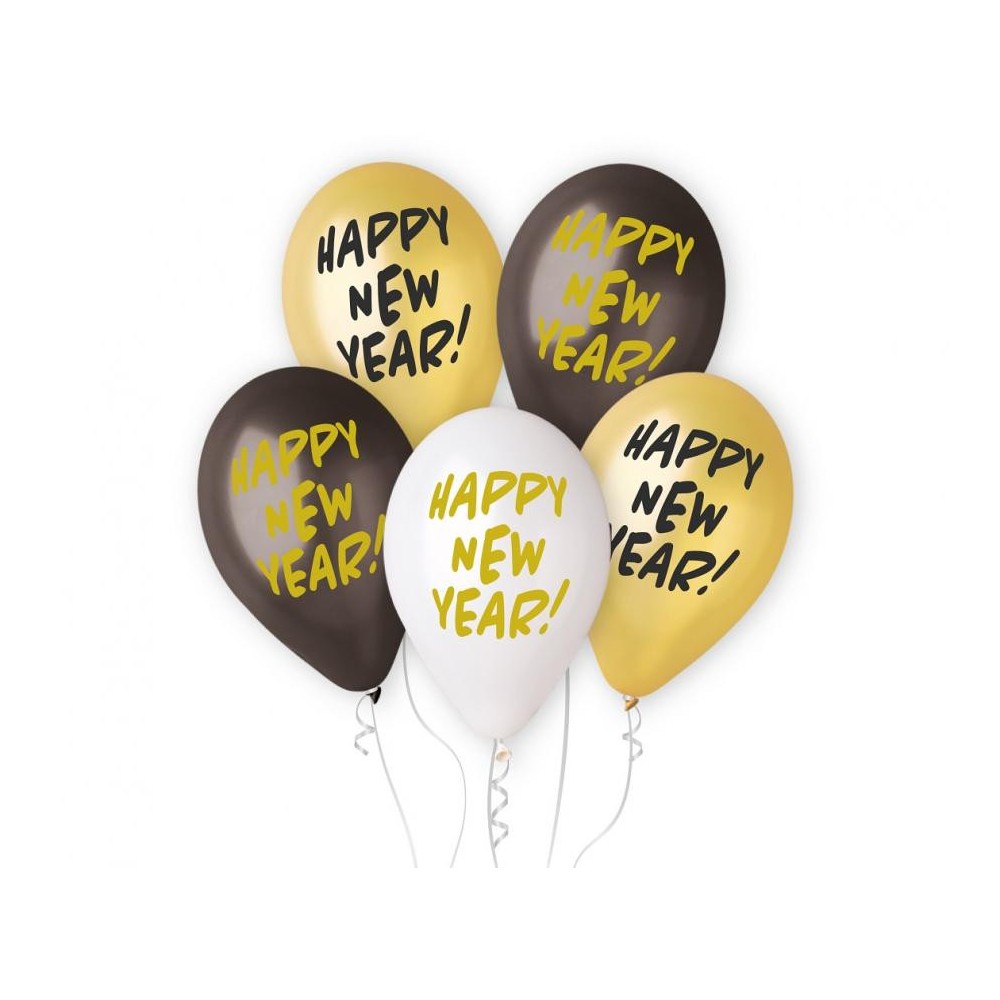 Happy New Year Happy New Year balloon, 5 pcs 13 inch (33 cm)