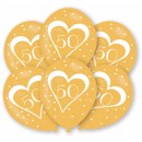 Anniversary Gold 50th Balloon, Pack of 6, 11 inch (27.5 cm)