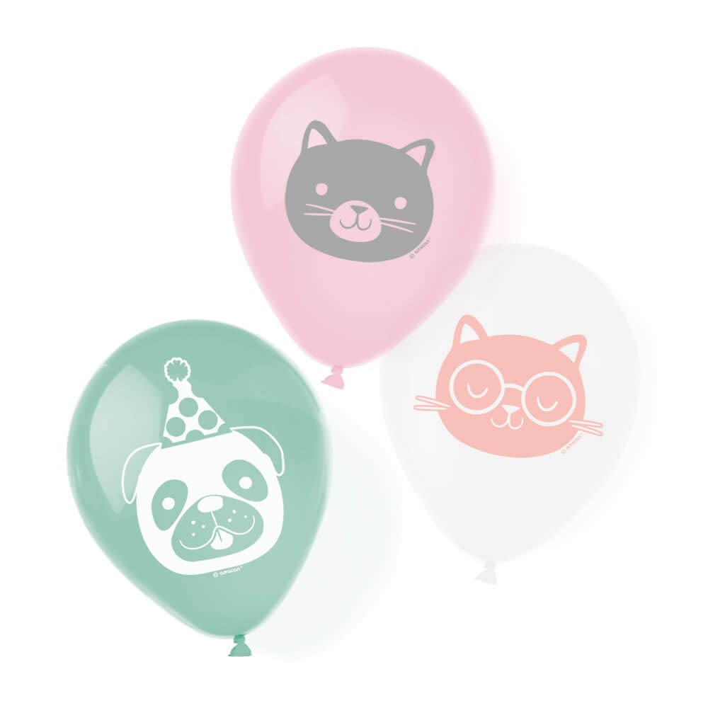 Pets Hello Pets balloon, 6 pcs 9 inch (22.8 cm)