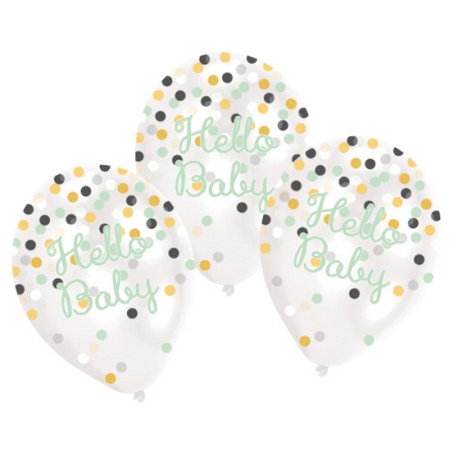 Baby Dots Hello balloon, set of 6 balloons 11 inch (27.5 cm)