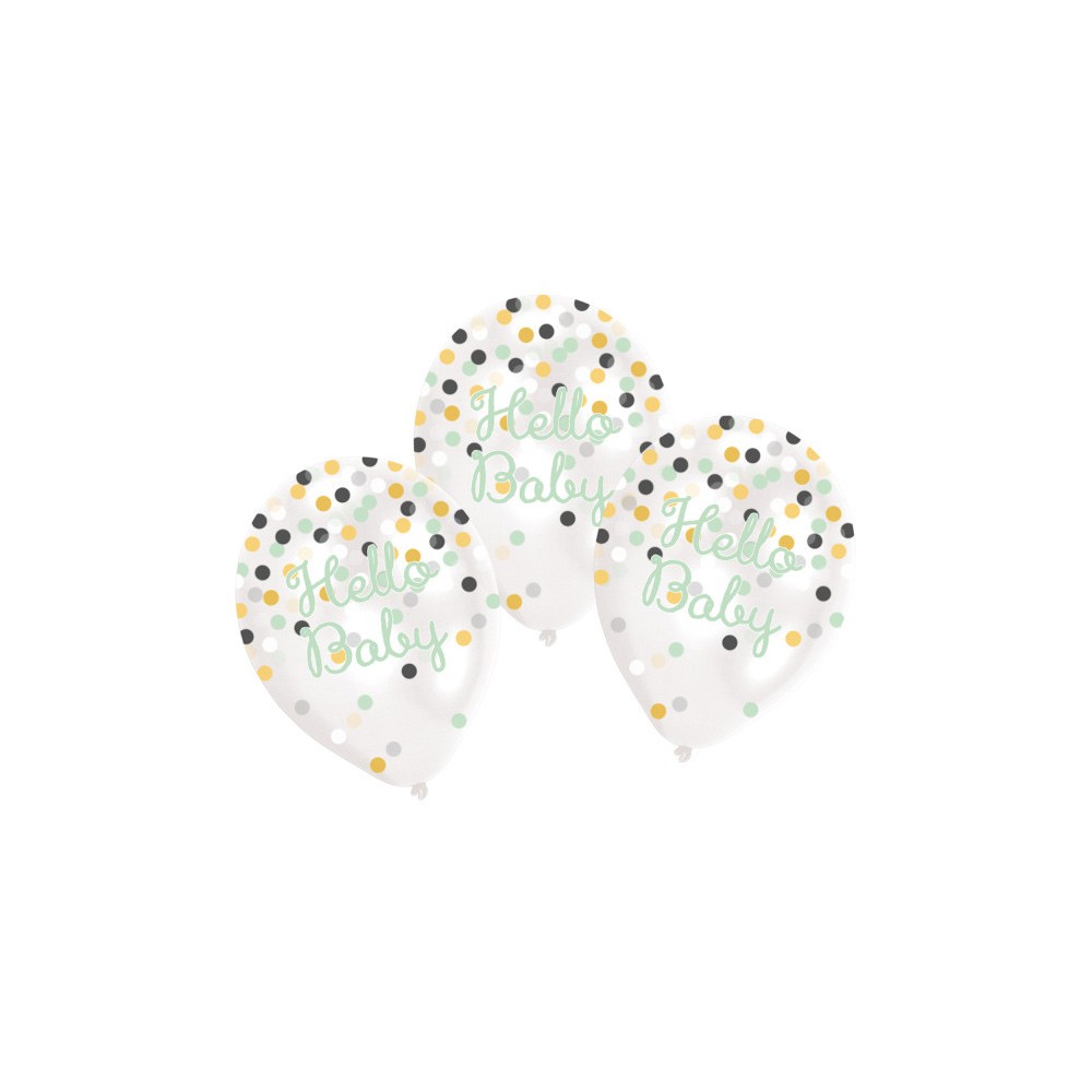 Baby Dots Hello balloon, set of 6 balloons 11 inch (27.5 cm)