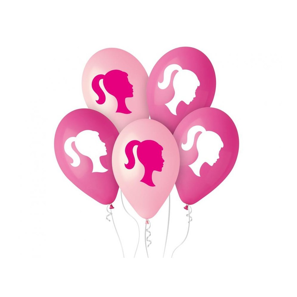 Princess My Pink World Ponytail Princess Balloon, 5 pcs 12 inch (30 cm)