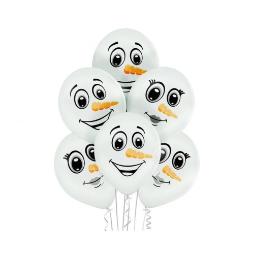 Snowman Wild air-balloon, balloon 6 pieces 12 inch (30 cm)