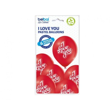 Love I Love You Red balloon 6 pcs 12 inch (30 cm)