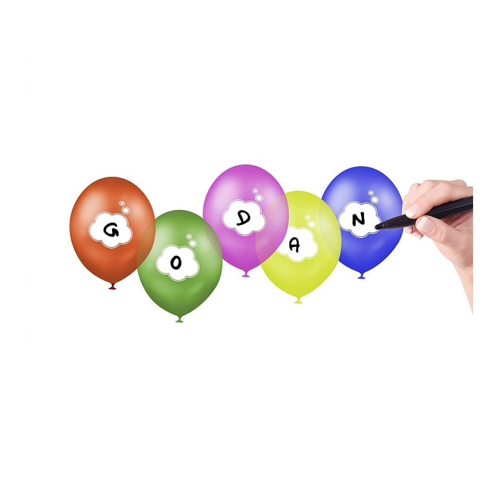 Party Your inscription balloon, 5 pcs 12 inch (30 cm)